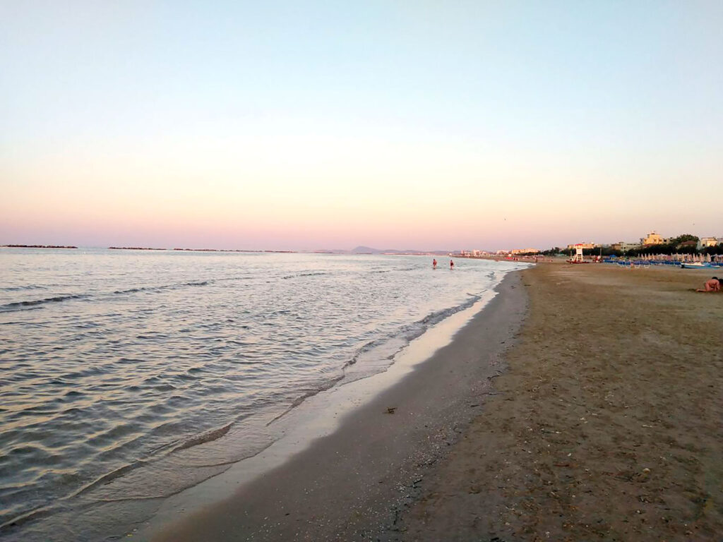 Senigallia beach at sunset